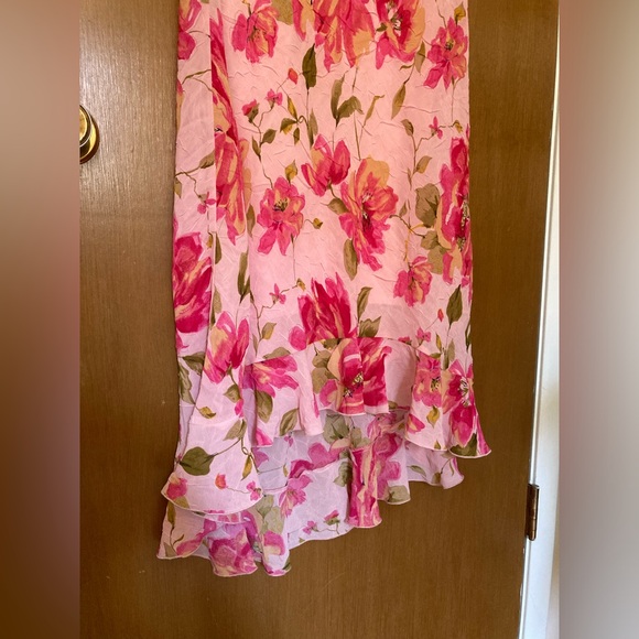 Jessica Pink Floral Sleeveless Cowl Neck Vintage Dress Size 4-6 - Picture 8 of 11